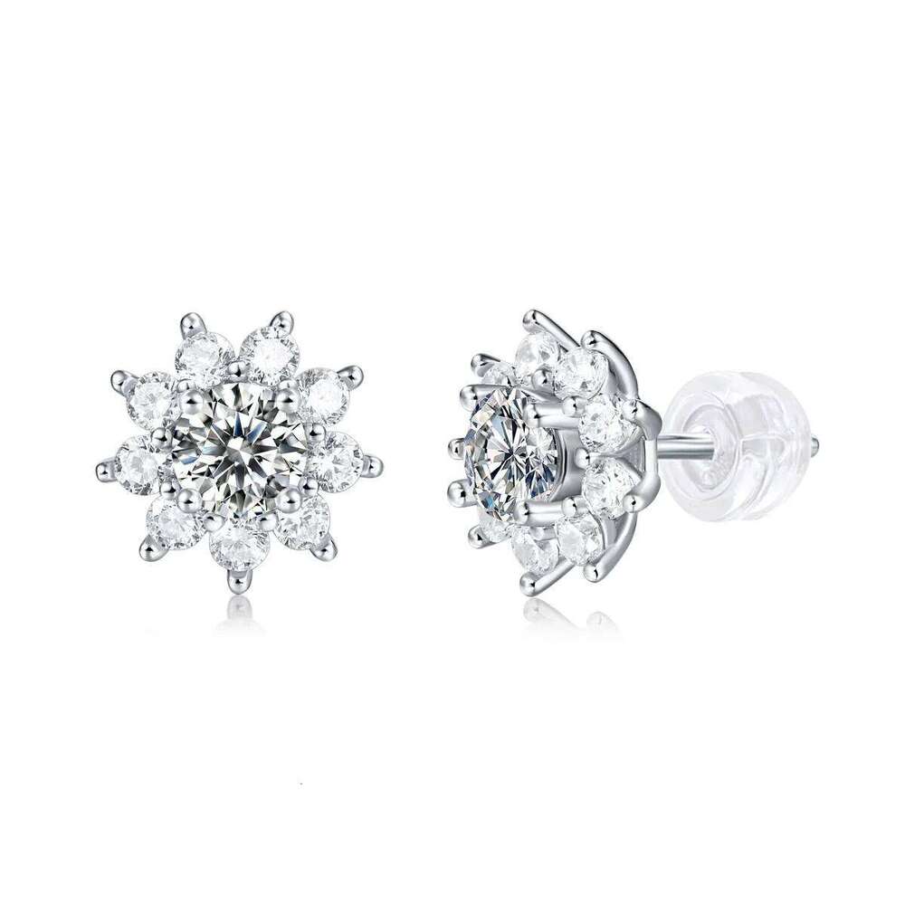 0.5ct Moissanite Earrings for Women Lab Grown Diamond Ear Studs 925 Sterling Silver Fine Jewelry Gift bd9