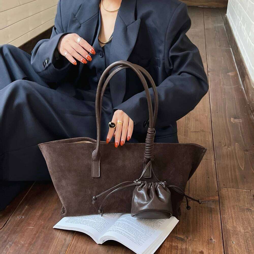 Motingsome Oversized Suede Bag Women Shoulder Handbag And Purses Luxury Design Bags Roomy Casual Tote Large Capacity New In JINXIANGGUO