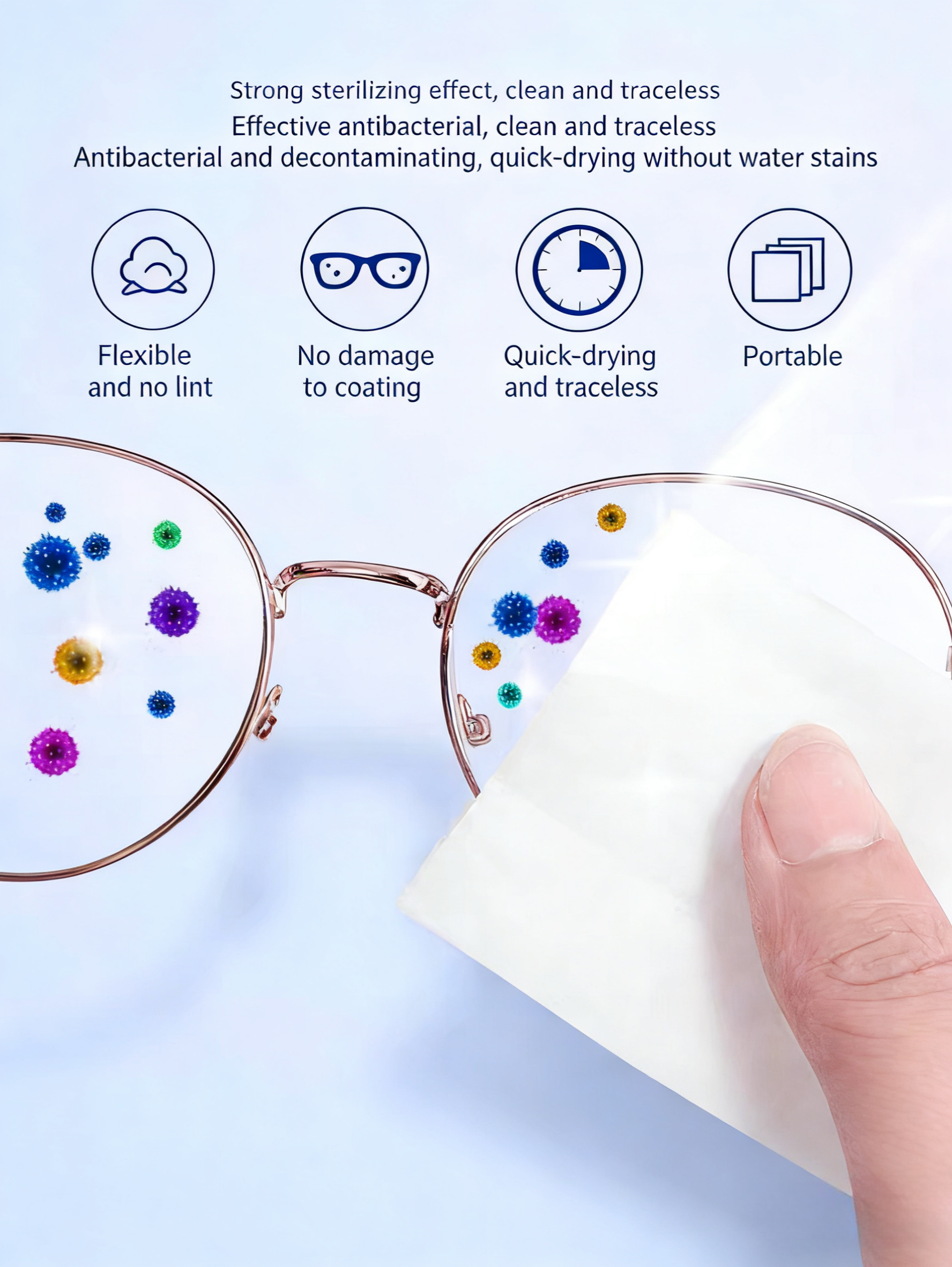 2026 New 100Pcs/Box Anit-Fog Anti Fog Cleaning Lens Wipes Glasses Cleaner Wet Wipe Phone Screen Disposable Free Shipping