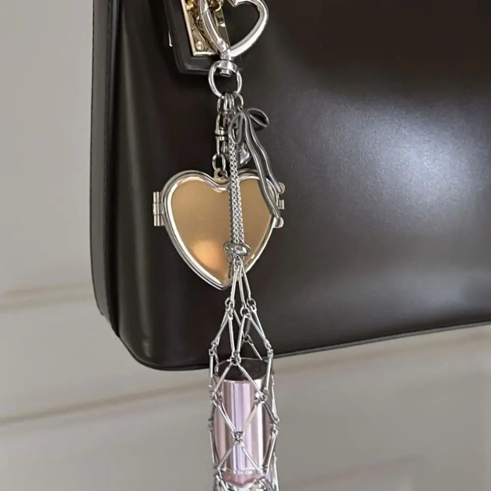 n Stainless Steel Metal Net Pocket Lipstick Bag Keychain Interchangeable Lip Balm Key Chain Charm Accessories 251219