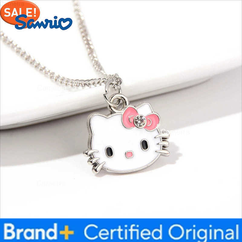 Sanrio Anime Cartoon Hello Kitty Pendant Necklaces Fashion Bow Cute Cat Necklace for Women Men Jewelry Accessories Gifts H251229