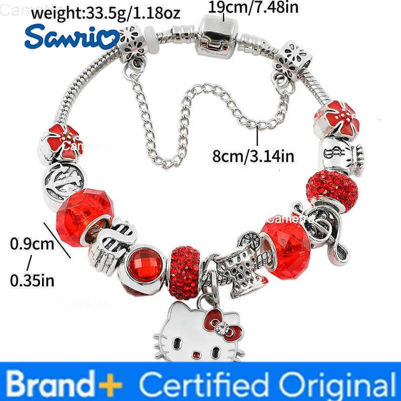 Sanrio Romantic Silver Color Charm Bracelet with Hello Kitty Brand DIY Jewelry Making Party Trendy 1 Pc H251229