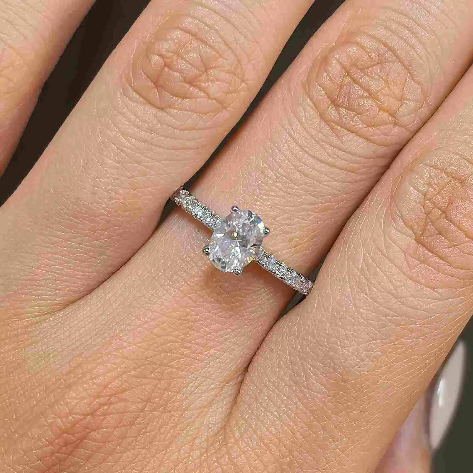 Classic S925 Moissanite Jewelry Engagement Rings Oval Cut Gold Diamond Women Luxury Wedding Rings