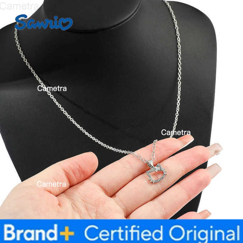 Sanrio Pendant Necklace Jewelry Hello Kitty Japanese Anime Peripherals Zinc Alloy Rheinstone Jewelry Girls Gift H251229