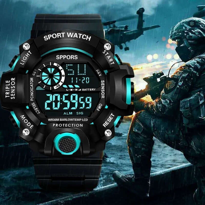 Multifunctional Sports Men, Electronic Watch Middle School Elementary Students, Luminous Waterproof Alarm Clock For Children And Teenagers