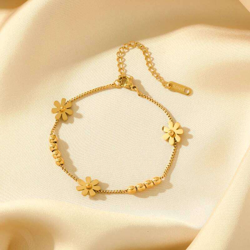 EILIECK 316L Stainless Steel Gold Color Flower Bracelet For Women Girl Fashion New Holiday Gift Wrist Chain Jewelry Pulsera 25H1229