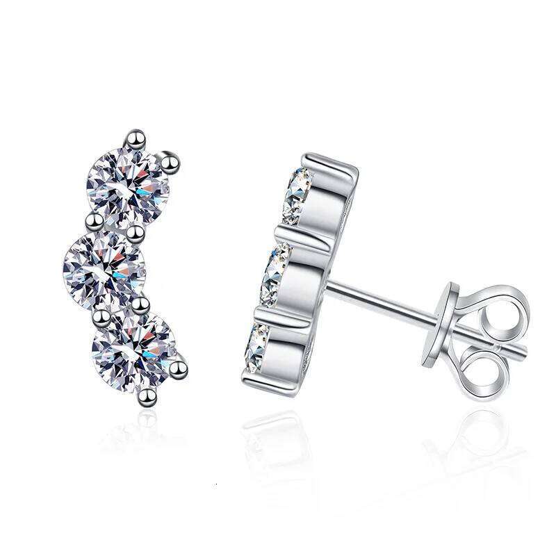 S925 Silver Moissanite Earrings Female Stars Are Simple Suitable Halloween and Christmas Gifts for Girlfriends 4fc