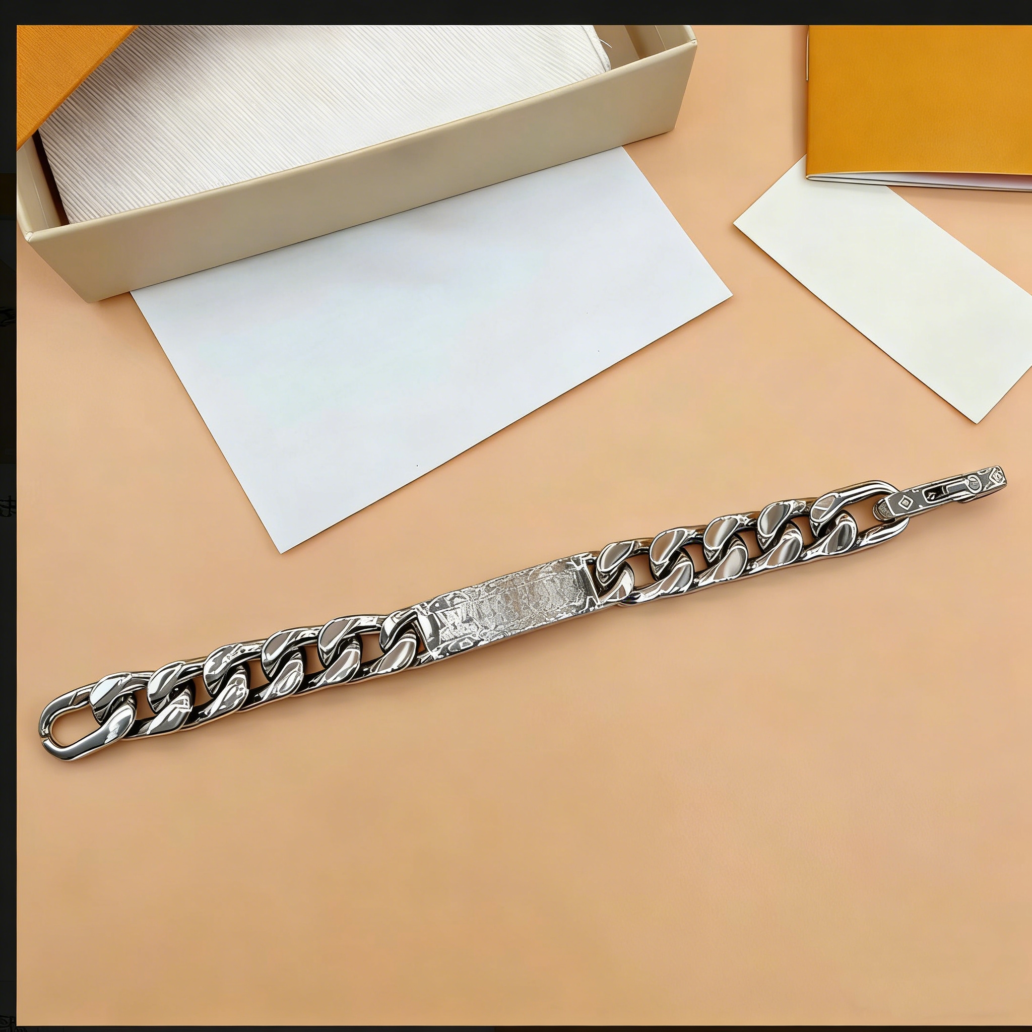 Slim Bracelet Wholesale Price Black/Brown LOGO Engareved Luxury Jewelry Adjustable Bracelet Women Mens stainless steel