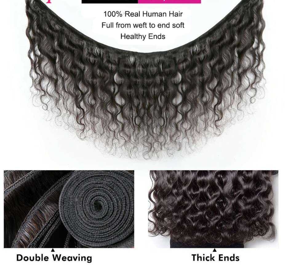 Body Wave Brazilian Human Weave Hair Extension 3/4 Bundles With Closure VMS