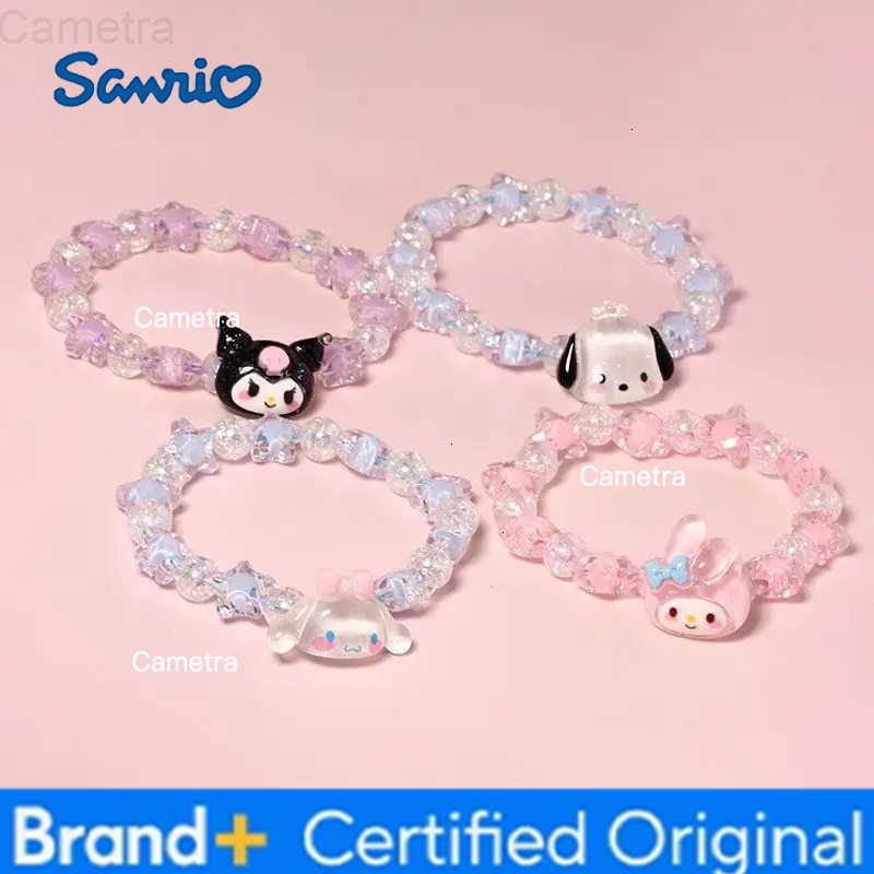 Sanrio Cute Crystal Couple Bracelet Hello Kitty Melody Cartoon Kuromi Cinnamorol Bangles Bestie Birthday Gift Jewelry Accessory H251229