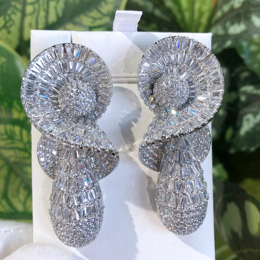 GODKI Exclusive Twist Infinity Drop Dangle Earrings For Women Wedding Cuban Chain Link Cubic Zirconia CZ Jewelry Hip Hop Chains 251224