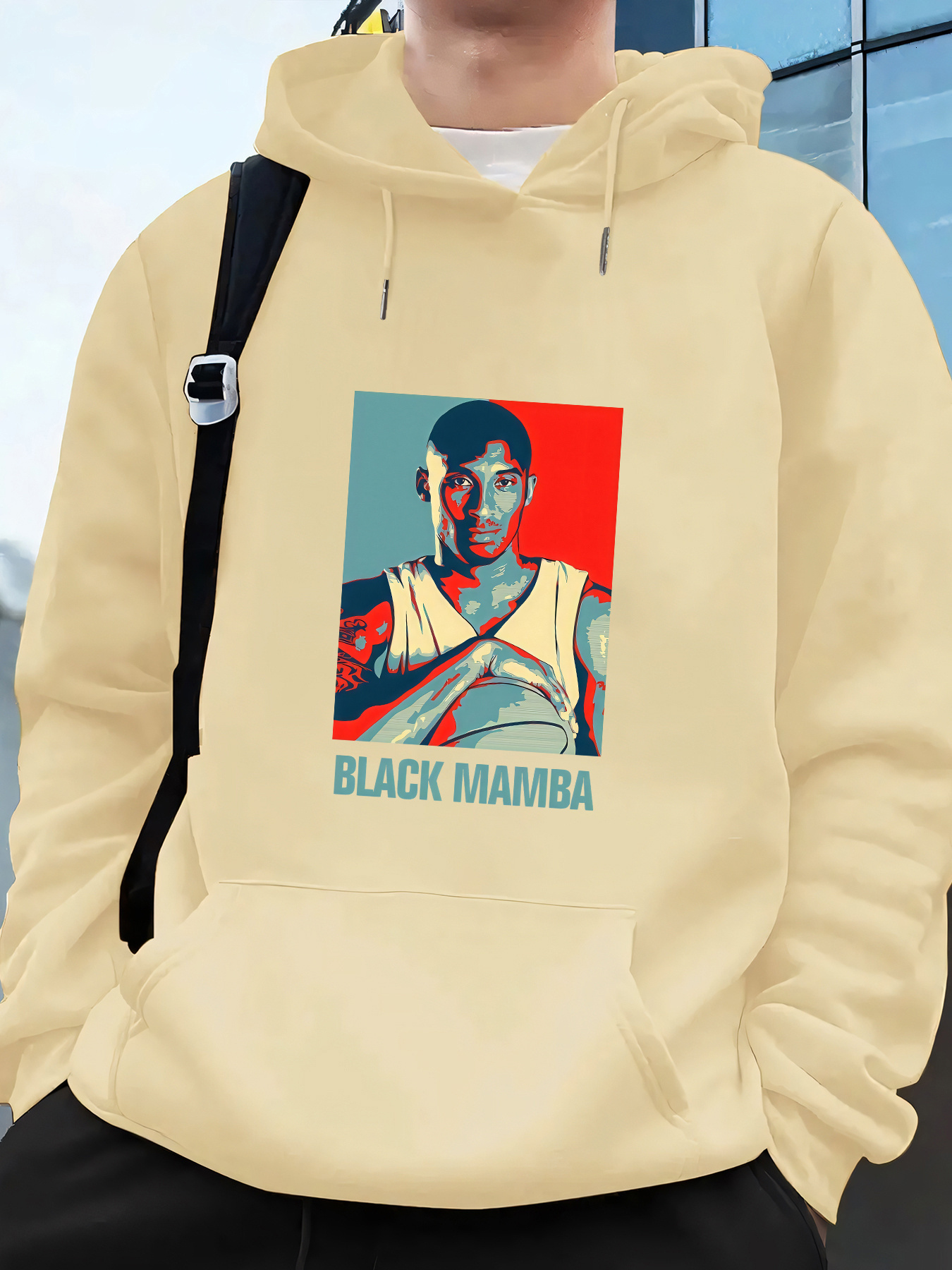 Men's Casual Graphic Print Hoodie - Soft Polyester Blend Long Sleeve Pullover with Front Pocket, Regular Fit All-Season Comfort, Machine Washable