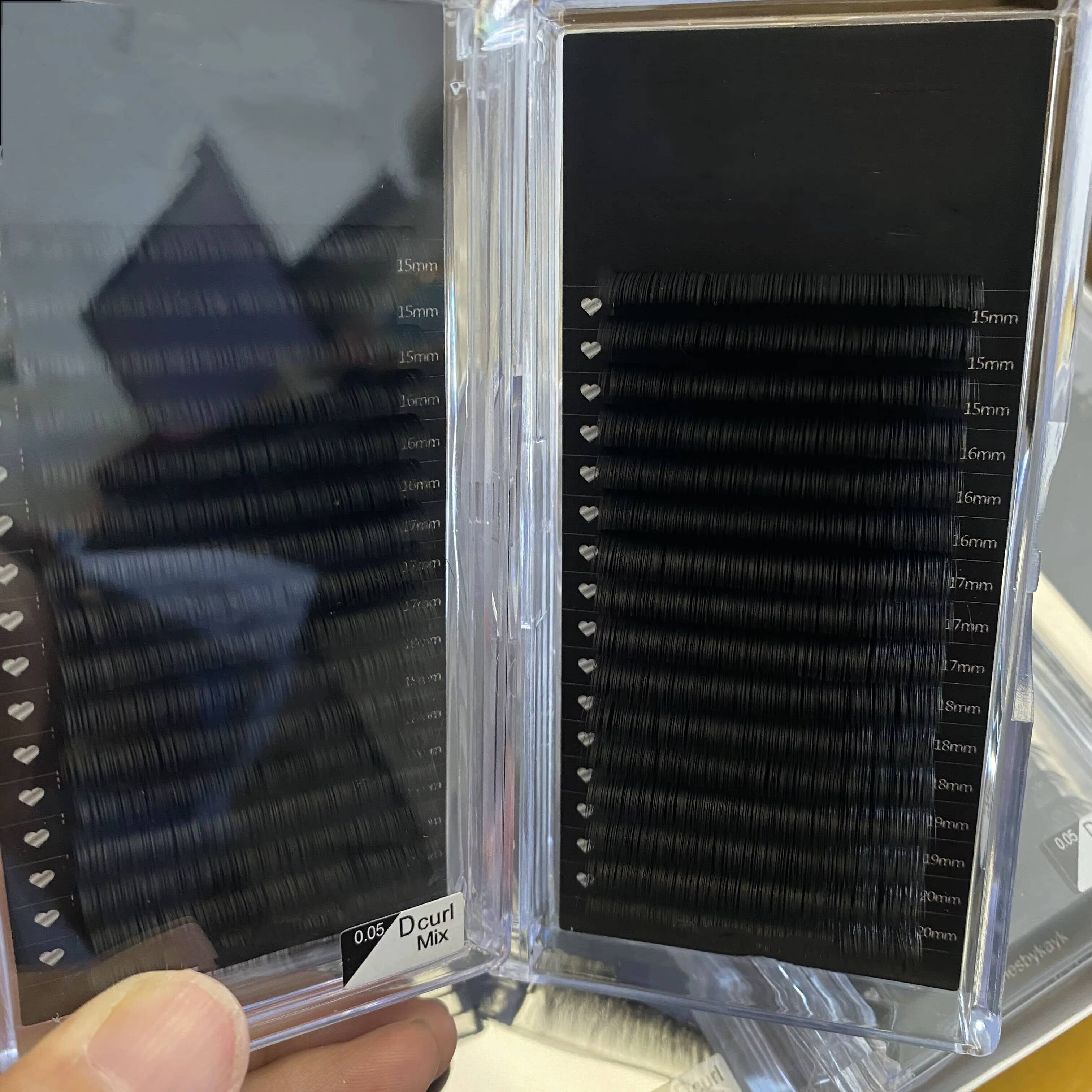 Custom Velvet Volume Lash Tray Soft Silk Eyelash Extension Fluffy Super Jet Black Cashmere Matte Lash Extensions Trays