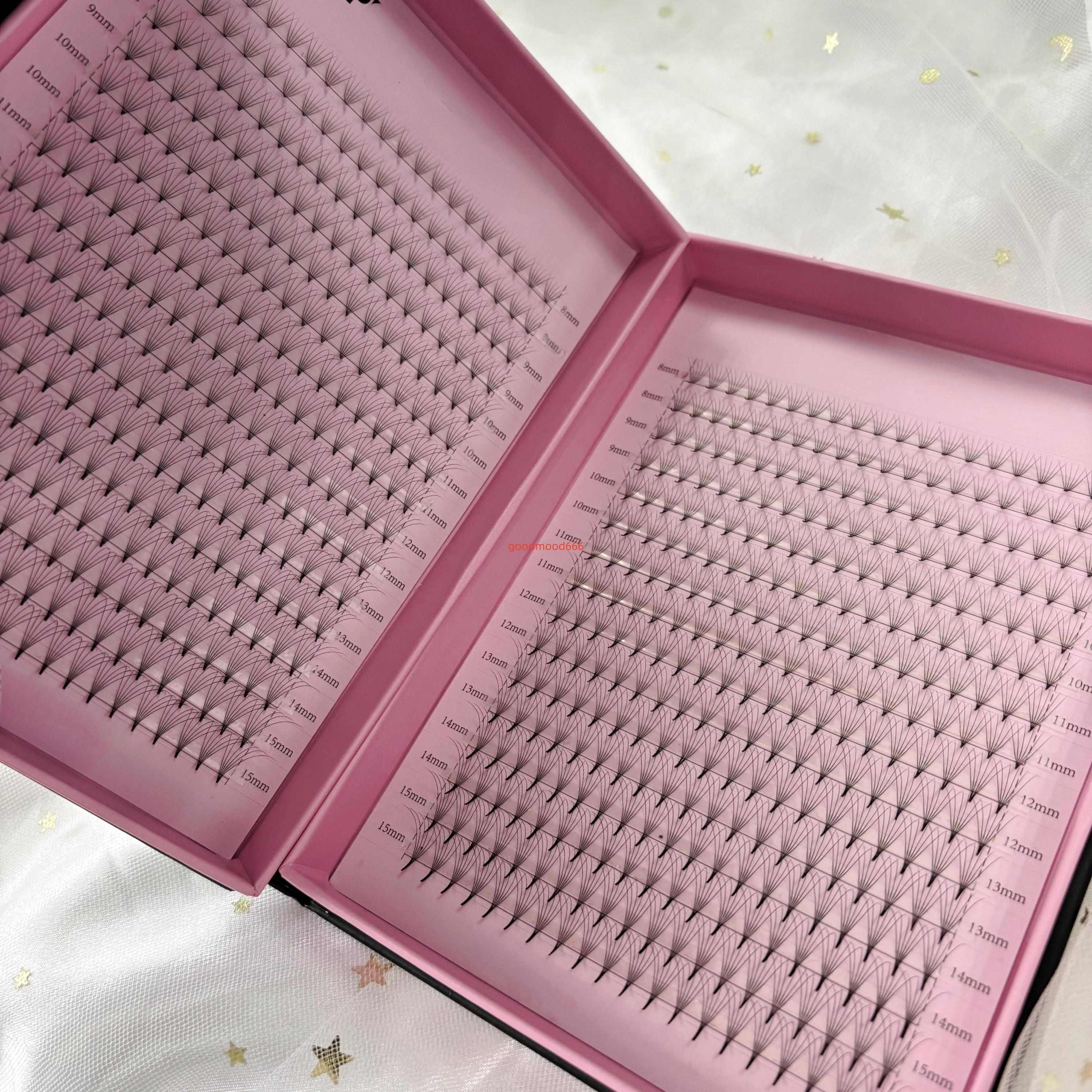 Large Tray with 320 Premade Fans Pointy Sharp Slim Tips Heat Bonded Volume Lashes Eyelash Extension