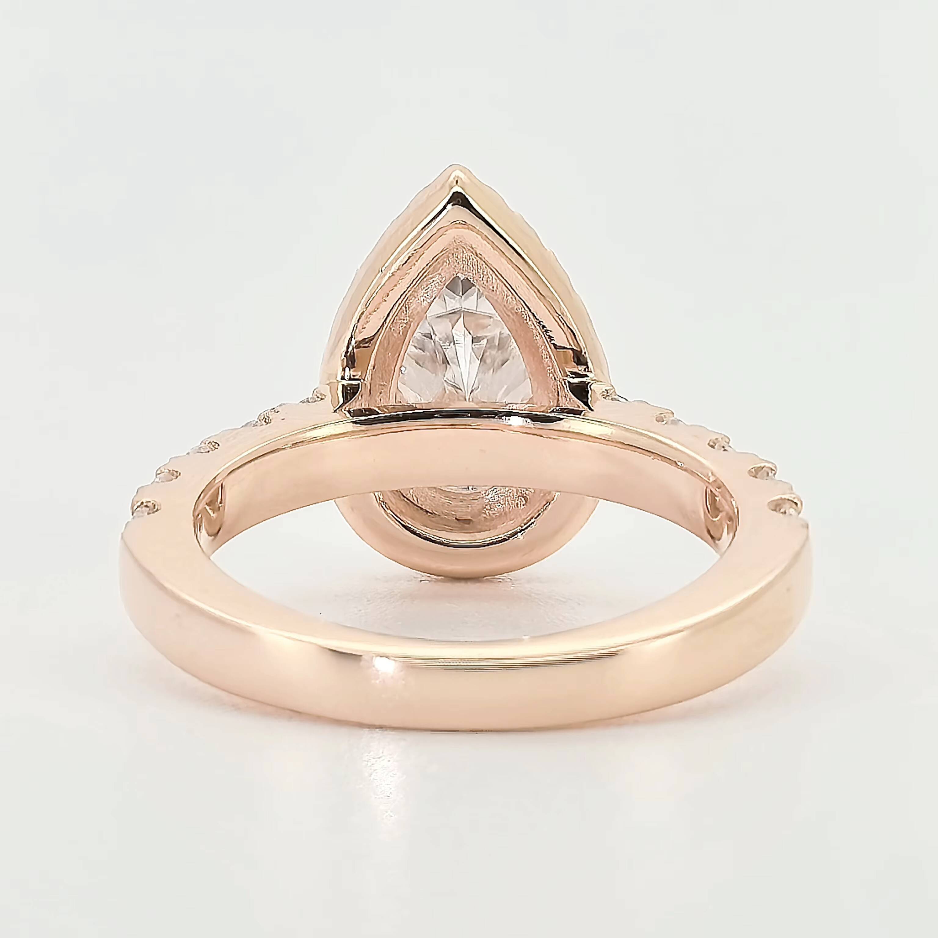 Telula 14K Gold D Color VVS Excellent 1CT 2CT Lab Grown Diamond Engagement Ring IGI Certified Womens Synthetic Ring