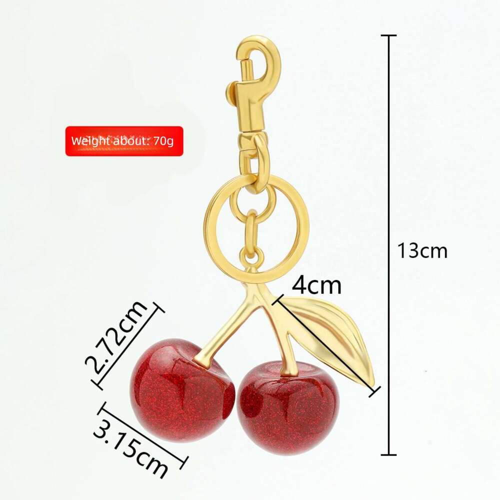 Fruit Bag Cherry Keychain Keychain Charm Cute Clutch Pendant Fashionable Luxury Accessories