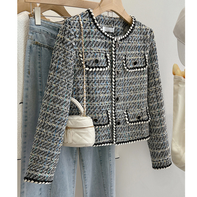 Tweed Elegant and High-End Socialite French Style Short Jacket for Women, Spring and Autumn Autumn Coat