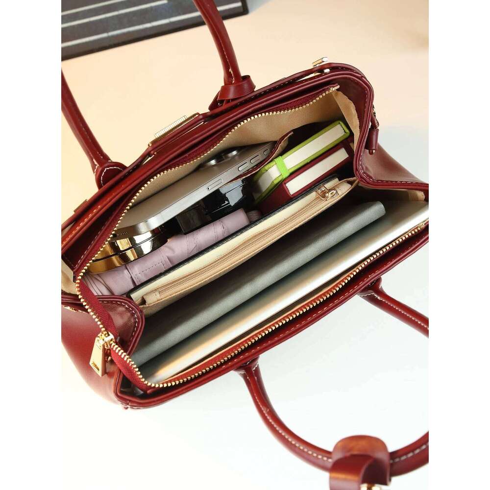 Foreign Style High End Soft Leather Platinum Fashionable Commuter Women S Portable Shoulder Tote Bag LEMON KOKO