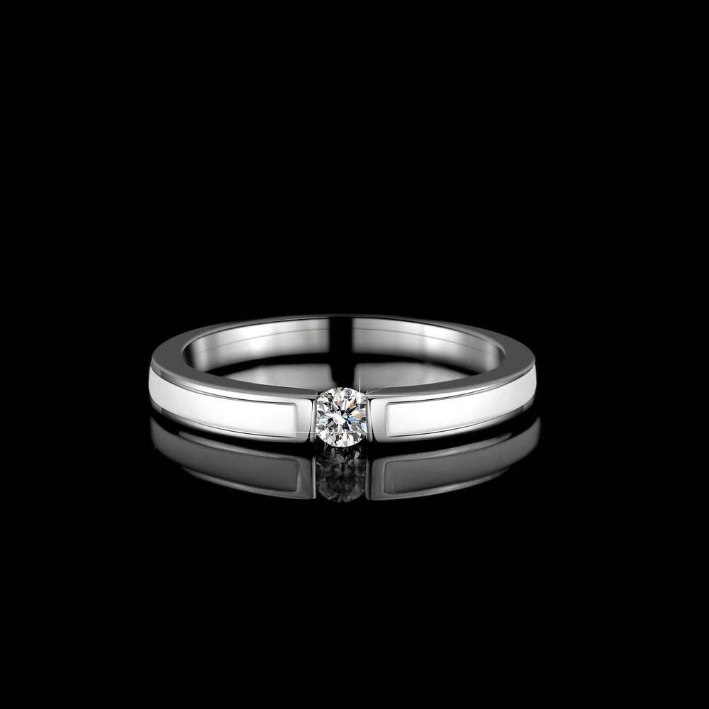 3mm Moissanite Ring for Women S925 Solid Silver with 18k White Gold Plated Diamond Wedding Bridal Band Luxury Jewelry Gift c44