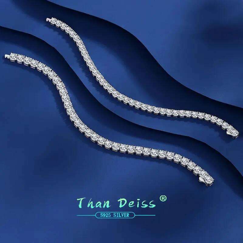 2.5/3/4/5mm Moissanite Tennis 925 Sterling Silver Plated White Gold Bracelet for Women Man Sparkling Party Jewelry a67