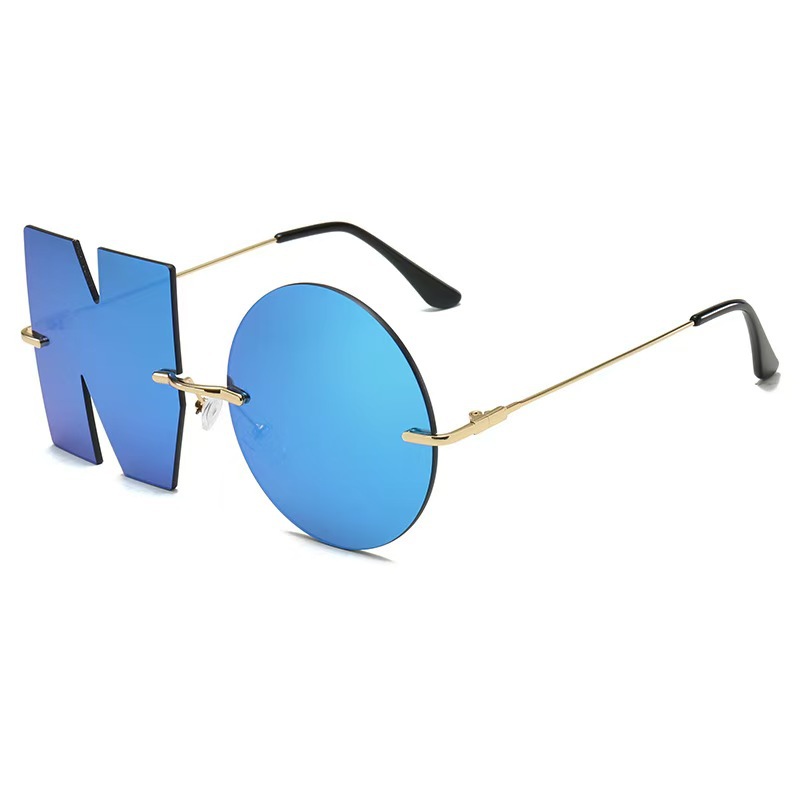 European and American foreign trade NO sunglasses party funny sunglasses INS style irregular frameless glasses