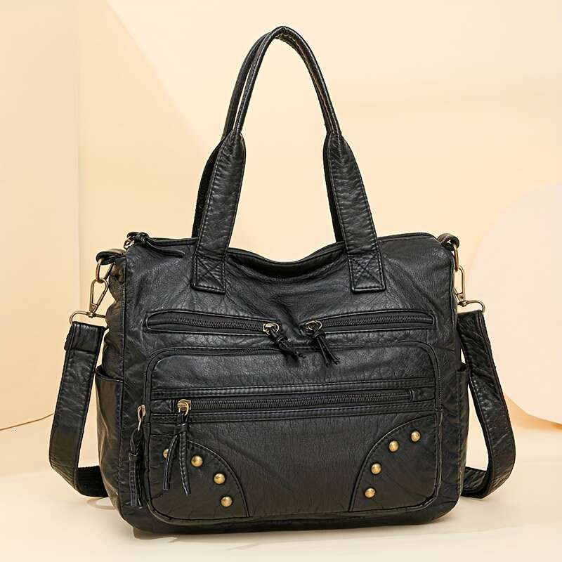 JINXIANGGUO Women S Handbag With Detachable Shoulder Strap Made Of Soft Fabric