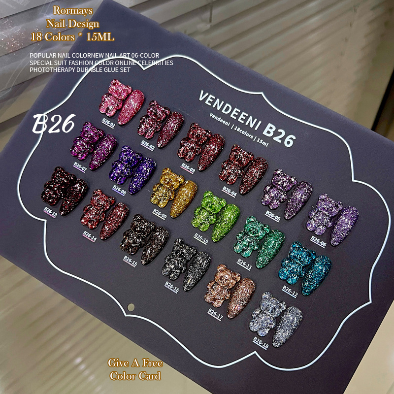 Rormays Broken Diamond gel Polished 18 Color Cat Eye Popular Shiny Small Suit Star Sky Semi Permanent nail polish UV LED Complete Nail Enhancement Who