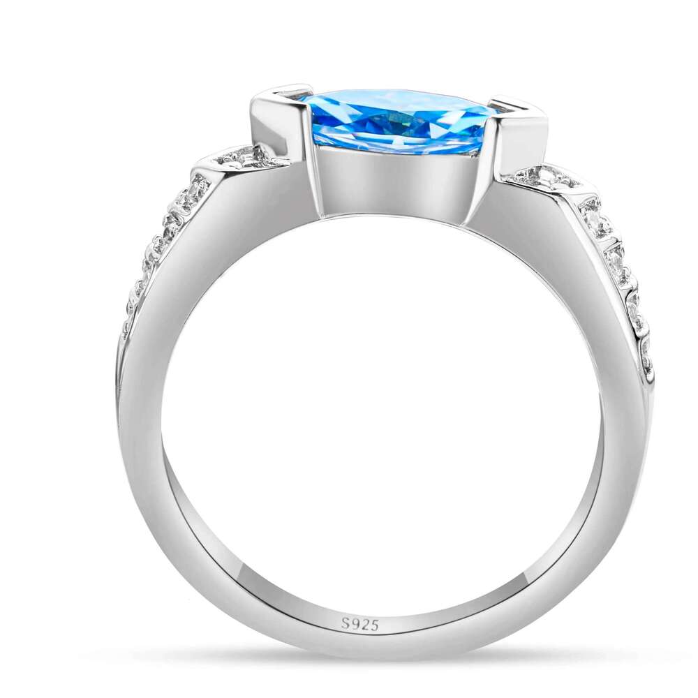 1ct marquise shaped moissanite ring for charm lady S925 Sterling Silver 18k Gold Plated Wedding Band Promise Diamond Rings 88e