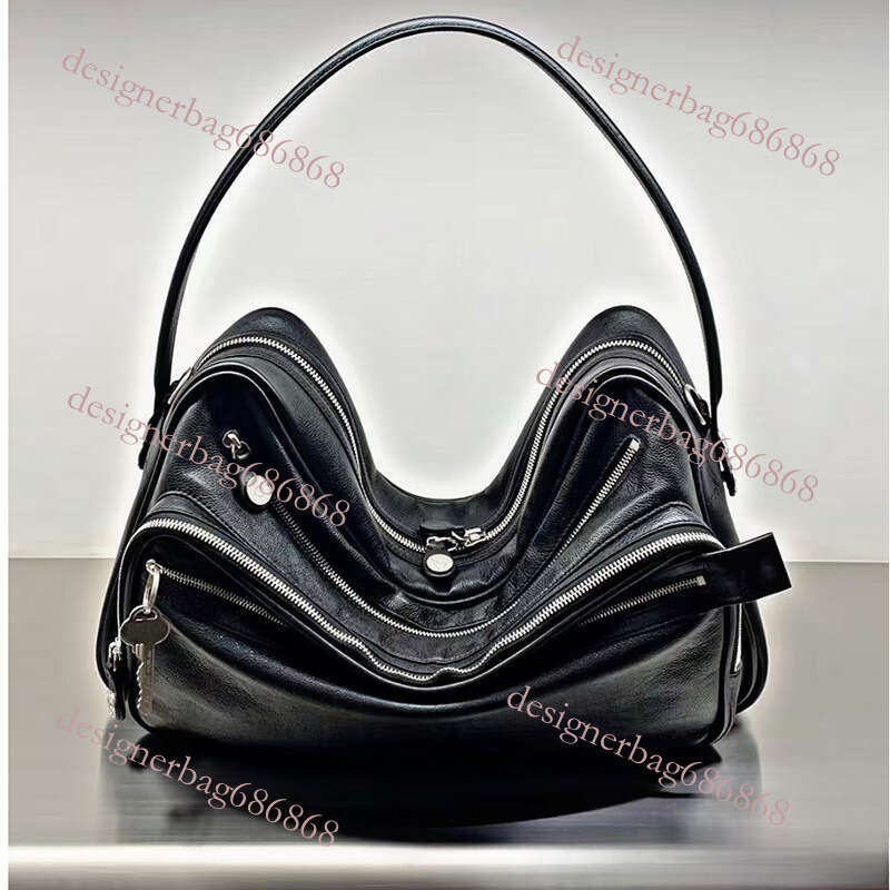 toteBag Shoulder ROSE NOIRE Swedish Niche New Genuine Leather Multi Compartment Zipper Handbag Key Pendant Underarm Motorcycle Single Shoulder Crossbo