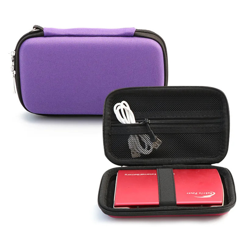 Electronics Accessories Storage Power Bank Bag Case Shockproof Hard Drive Case 25 Cable HDD SSD Travel Cable Organiser Bag 251224