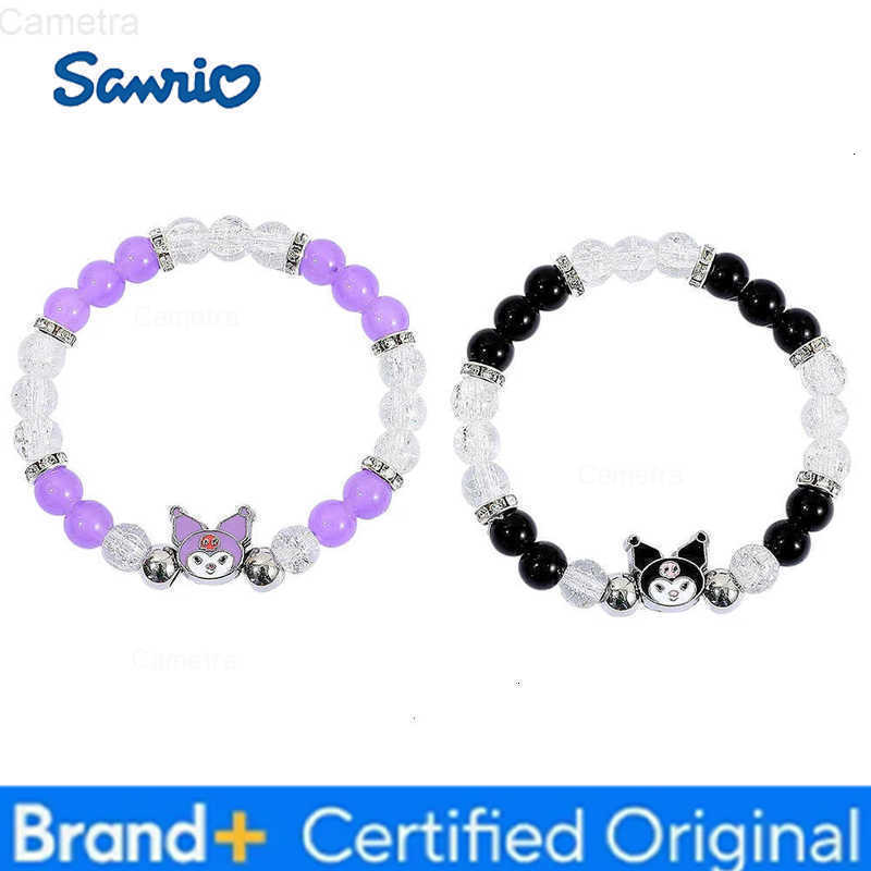 Sanrio Kawaii Kuromi Beaded Bracelet Charm Creative Character Jewelry Accessory for Girls and Women Unique Gift H251229