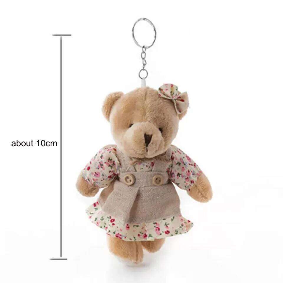 ZAKOL Cute Wear Clothes Bear Plush Toy Cartoon Rabbit Pendant Doll Keychain Backpack Car Bag Decoration Key Ring Girls Gift