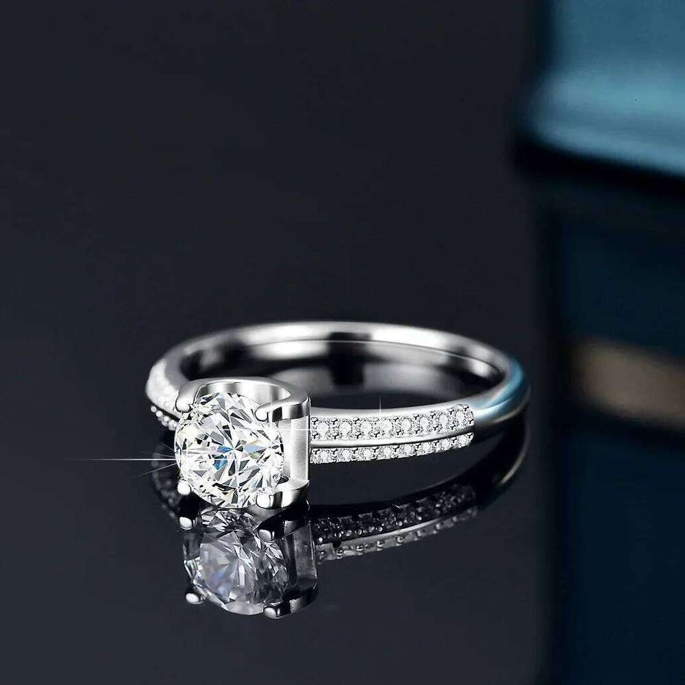 18K Gold Inlaid D Color Moissanite Cross Women's Double Row Cow Head PT950 Platinum Diamond VVS1 Ring Fashion Jewelry d2a