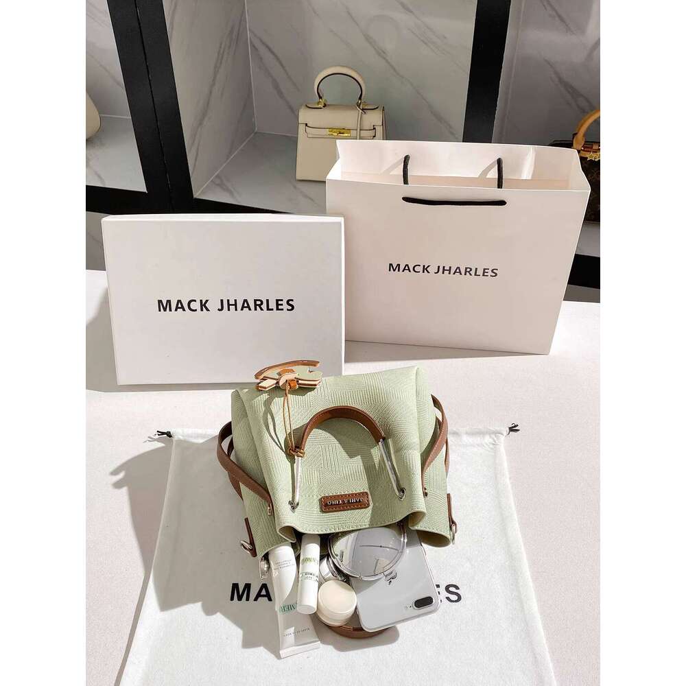 MACK JHARLES Stylish Niche Commuter Bucket 2025 Autumn New High-end Color-blocking Tote Bag