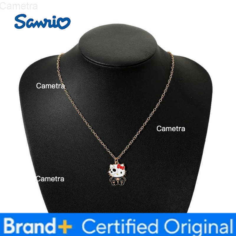 Sanrio Hello Kitty Bat Enamel Charm Cute Halloween Cartoon Animal Pendant Handmade Necklace Fashion Accessory H251229