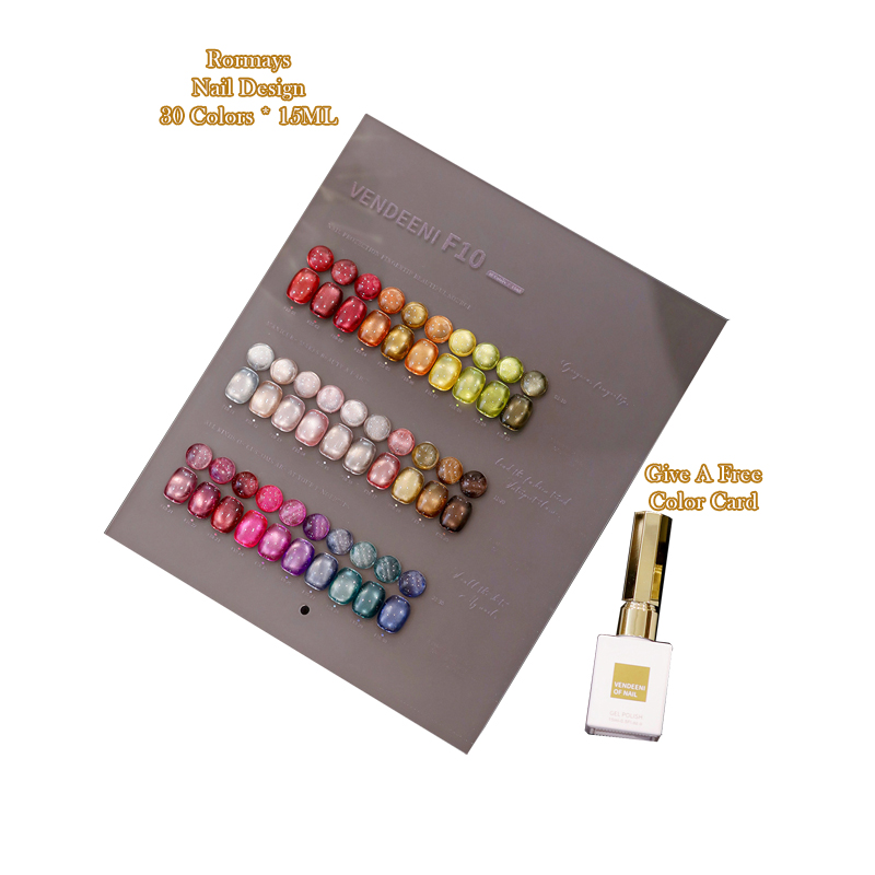 Rormays Cat's Eye Brightening gel 30 piece mixed semi permanent UV transparent glue Star Sky Shining Brightening Nail Primer 15ml Salon Wholesale