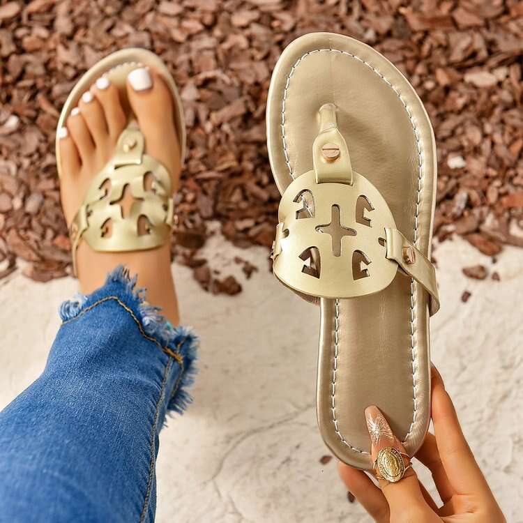 Foreign Trade Leather Flip-Flops Shoes Summer Big Brand Fashion Women's Sandals Slippers European and American Cross-Border
