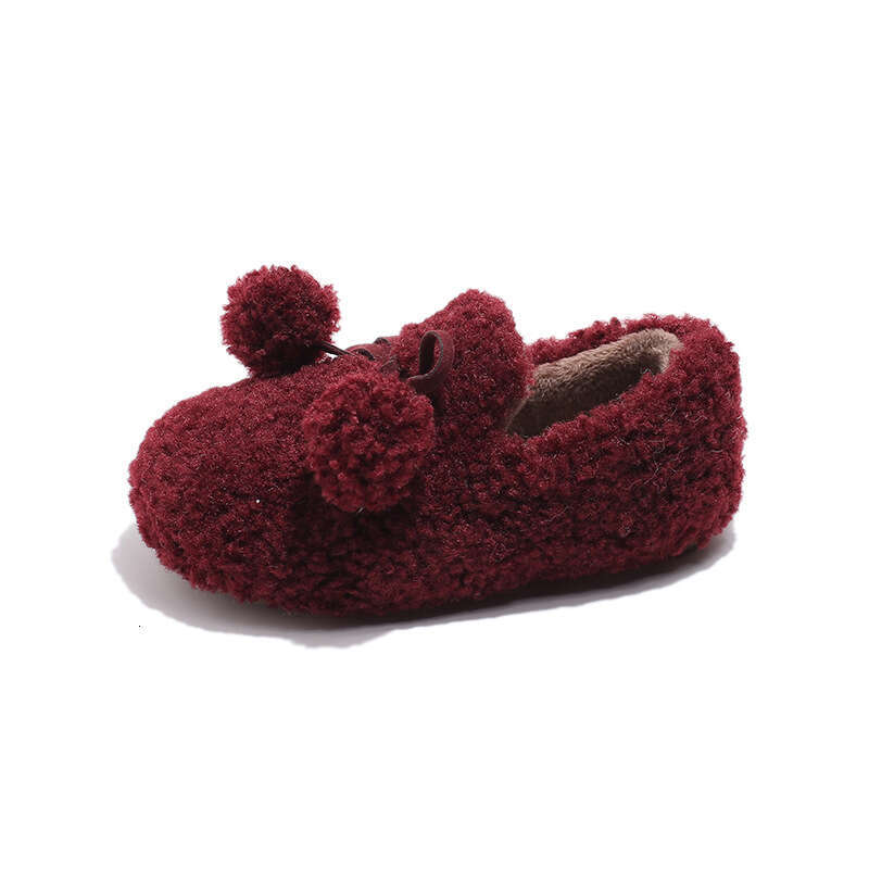 Children's Slip-On Plush Cotton 2025 Autumn Winter New Korean Style Thickened Warm Girls' Furry Shoes