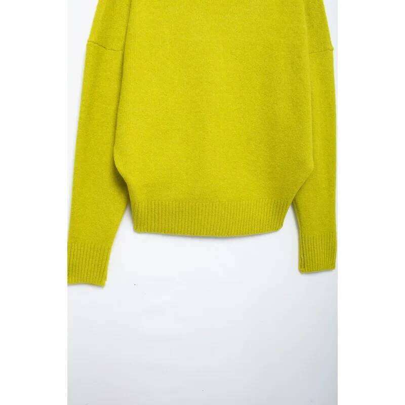 Cozy V-Neck Knit Solid Long Sleeve Sweaters Harajuku Vintage Pullovers Women's Autumn Sweater