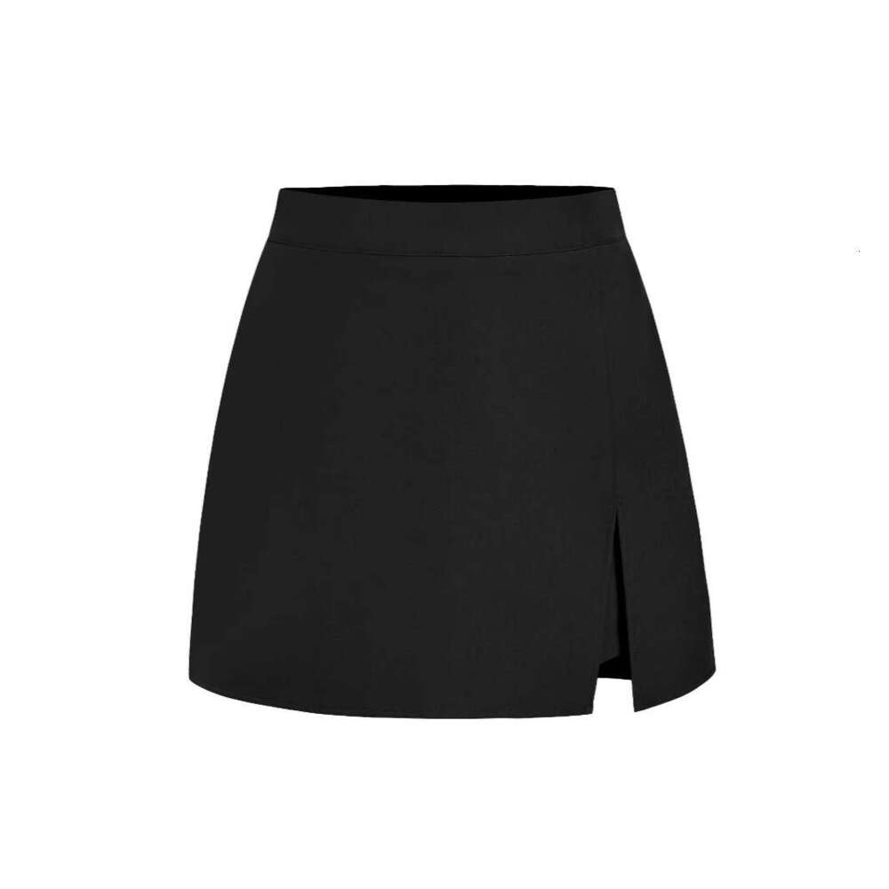 Women's High-Waisted Split European and American High-Quality Elastic Zipper Suit Pants Short Skirt