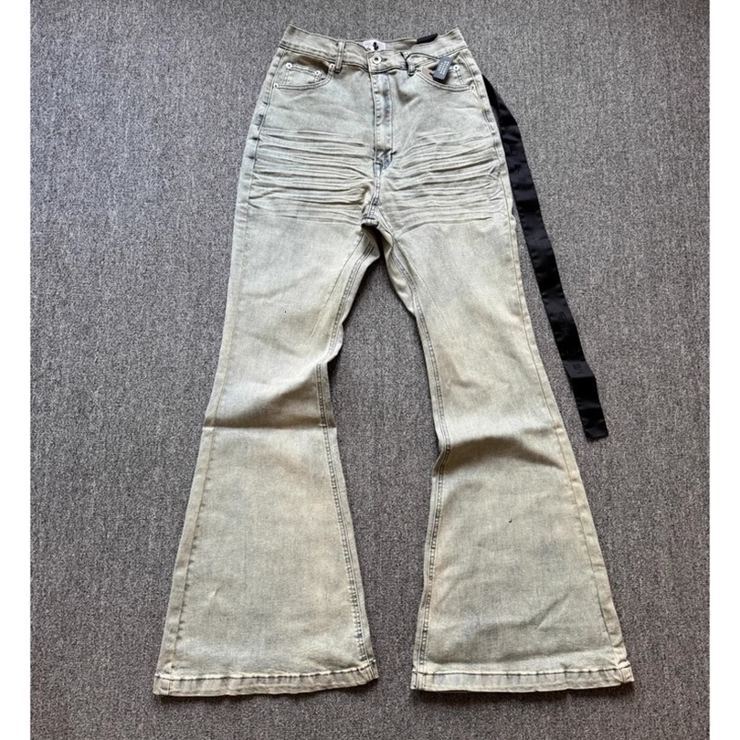 Rick Washed Blue Zipper Pocket Fit slim fit PANT Jeans Cotton Denim Pants Comfort Casual Size S M L XL B4 251218