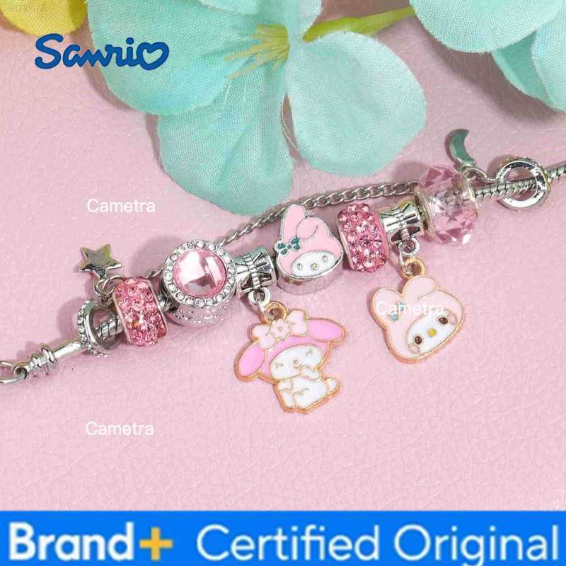 Sanrio Cartoon Character Beaded Bracelet Kuromi Melody Adjustable DIY Bangle Anime Cinnamoroll Jewelry Accessories For Women H251229