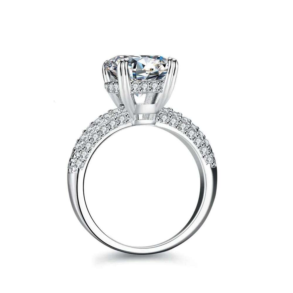 18K gold inlaid diamond women's irregular moissanite ring, 8-Ct egg shaped PT950 platinum luxury VVS1 clarity jewelry ring 00e