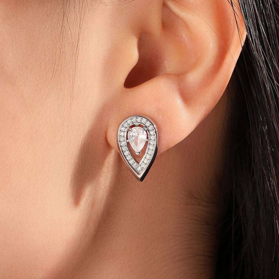 ZAKOL New Pear-shaped Water Drop Zirconia Dangle Earrings for Women Brilliant Clear Crystal Banquet Wedding Jewelry