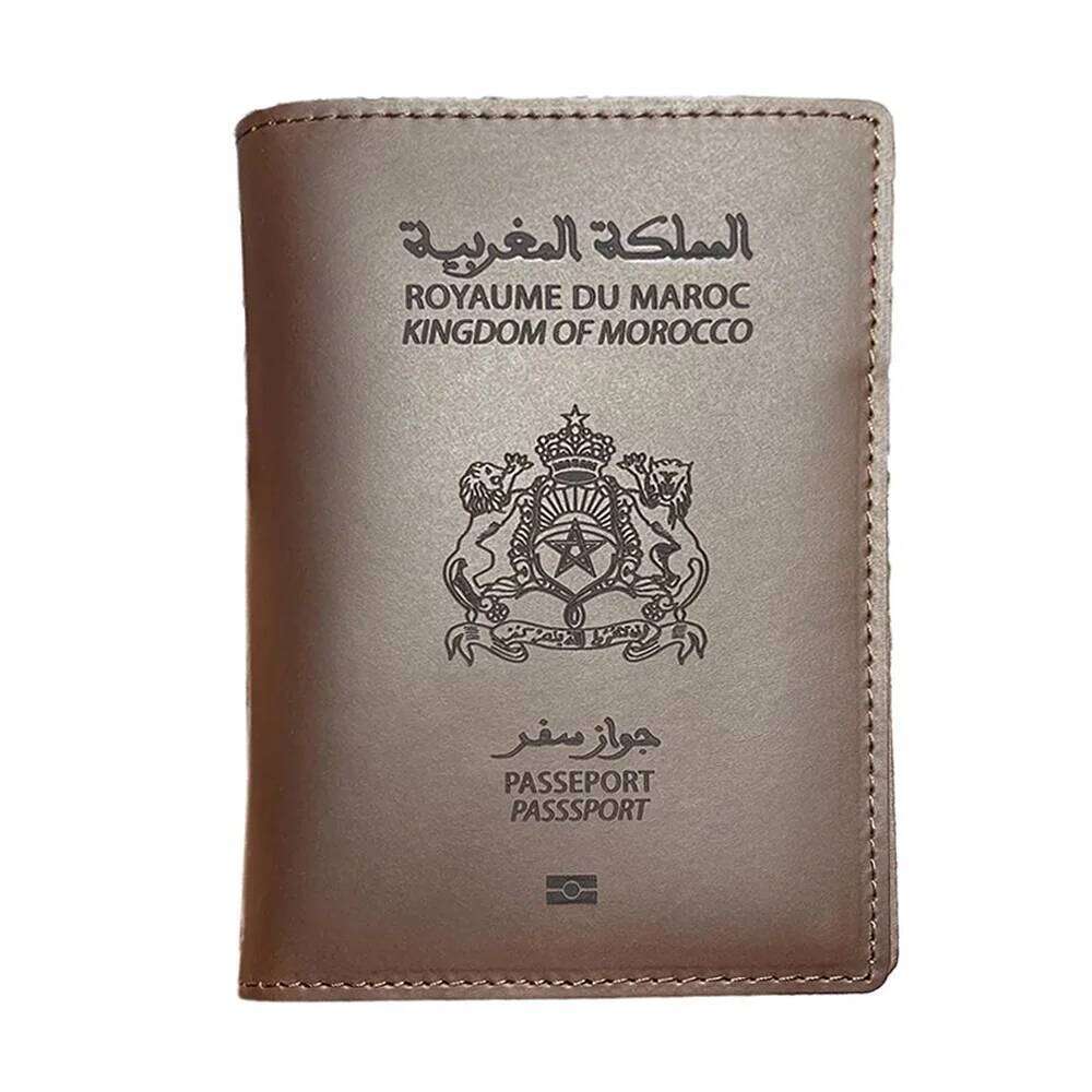 Handmade Kingdom Of Morocco Cover Genuine Leather Moroccan Passport Holder JINXIANGGUO