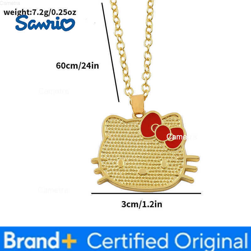 Sanrio Hello Kitty Necklace Cartoon Figure KT Cat Metal Pendant Necklace Kawaii Jewelry Accessories Gifts H251229