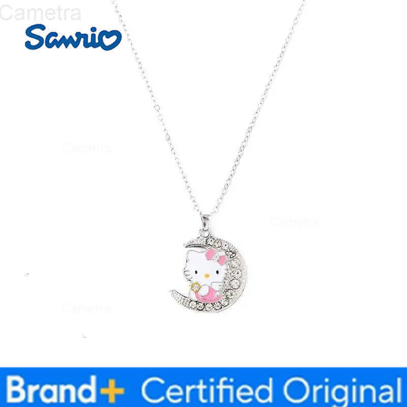 Sanrio New Hello Kitty Anime Alloy Cute Kawaii Creative Moon Style Kitten Necklace Cartoon Simple Children Pendant Holiday Gift H2512291