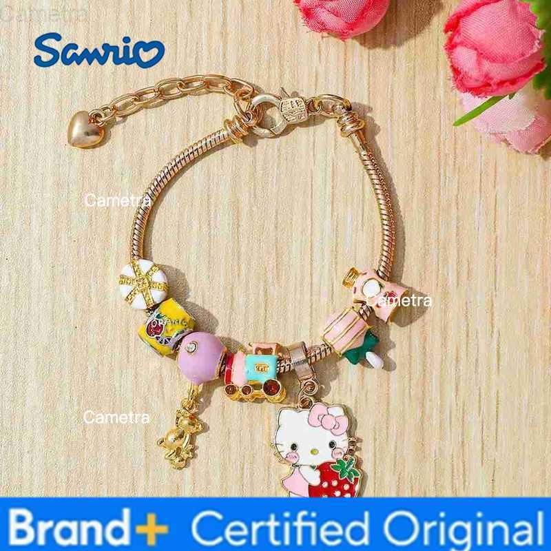 Sanrio Hello Kitty Anime Figure DIY Bracelet Fashion Sweet KT Cat Jewelry Accessory for Friends Holidays Cartoon Gift H251229