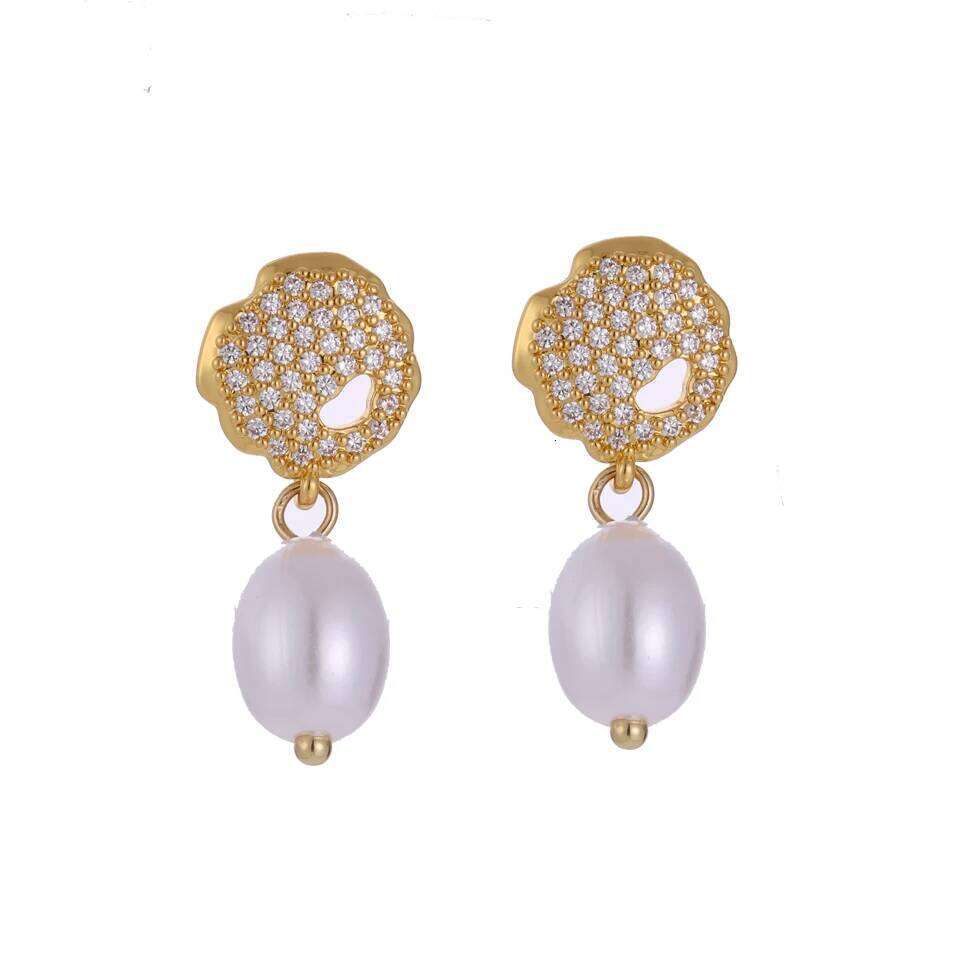 ZAKOL Elegant Shiny Zircon Imitation Pearl Dangle Earrings for Women Simple Light Bride's Earring Wedding Party Jewelry