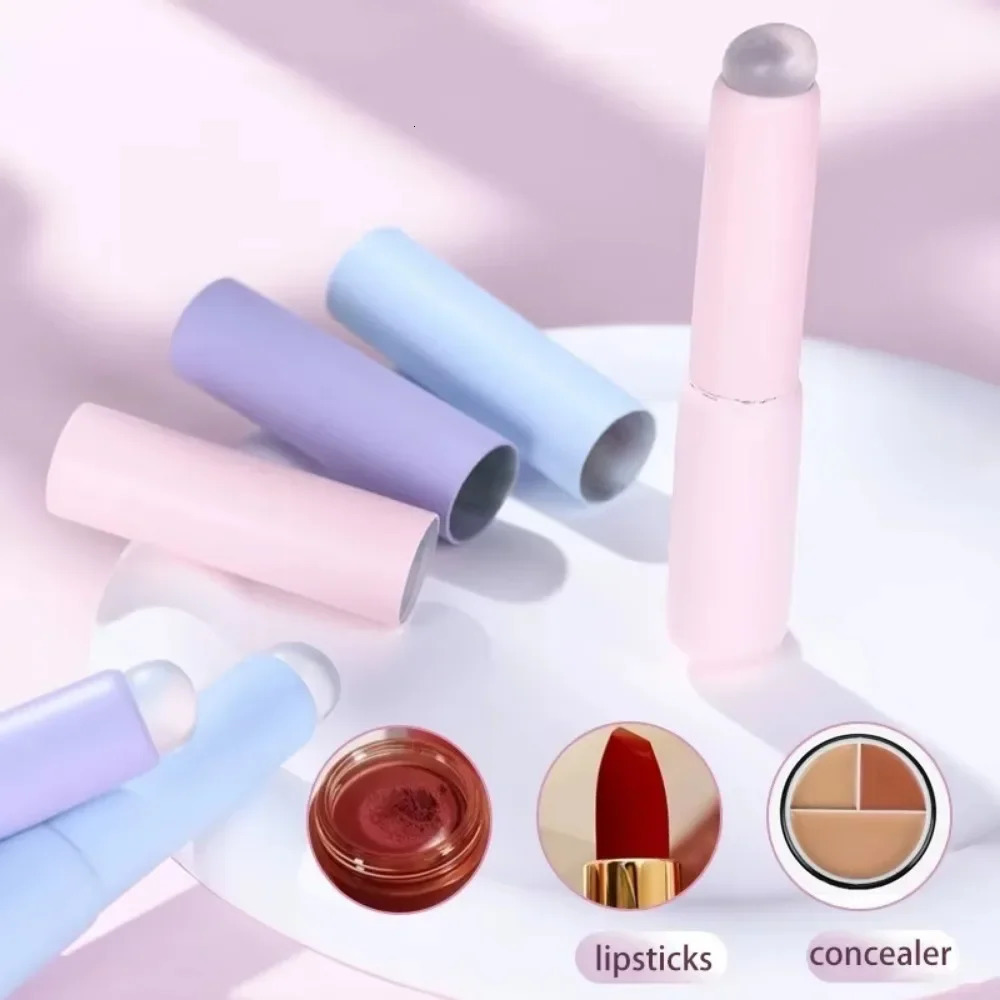 Q Soft Silicone Lip Brush With Dust Proof Cover Round Head Lipstick Applicator Cosmetic Tool Multiuse Eyeshadow 251215